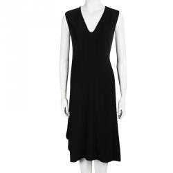 Pre Owned Marni Black Asymmetric Sleeveless V-Neck Dress L