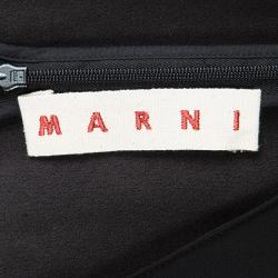 Pre Owned Marni Black Asymmetric Sleeveless V-Neck Dress L