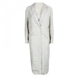 Marni  Cream Textured Duster Overcoat S