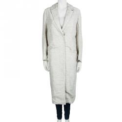 Marni  Cream Textured Duster Overcoat S
