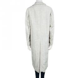 Marni  Cream Textured Duster Overcoat S
