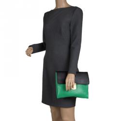 Pre Owned Marni Green/Black Leather Clutch