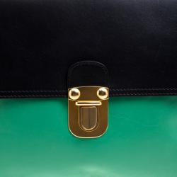 Pre Owned Marni Green/Black Leather Clutch