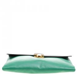Pre Owned Marni Green/Black Leather Clutch