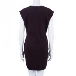 Pre Owned Mary Katrantzou Knipi Printed Jersey Paneled Ribbed Knit Dress L