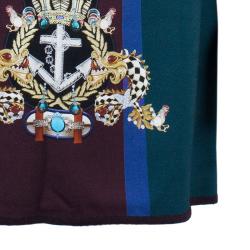 Pre Owned Mary Katrantzou Knipi Printed Jersey Paneled Ribbed Knit Dress L