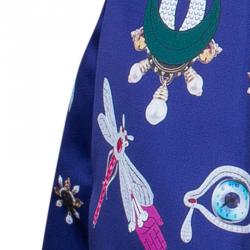 مملوكة مسبقًا Mary Katrantzou Navy Blue Calculion Skirt S