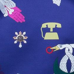 مملوكة مسبقًا Mary Katrantzou Navy Blue Calculion Skirt S