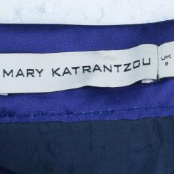 مملوكة  مسبقًا Mary Katrantzou Navy Blue Calculion Skirt S