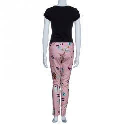 Pre Owned Mary Katrantzou Pink Printed Denim Trousers M