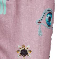 Pre Owned Mary Katrantzou Pink Printed Denim Trousers M