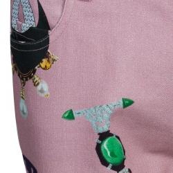 Pre Owned Mary Katrantzou Pink Printed Denim Trousers M