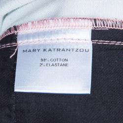 Pre Owned Mary Katrantzou Pink Printed Denim Trousers M