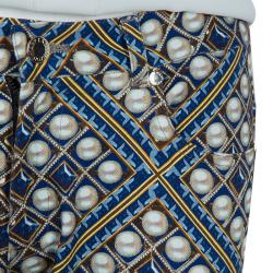 Pre Owned Mary Katranzou Pearl Printed Denim Pants S