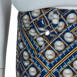 Pre Owned Mary Katranzou Pearl Printed Denim Pants S