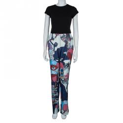 Mary Katrantzou Multicolor Print Textured Safari Trousers M