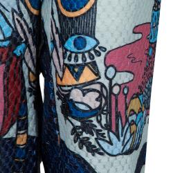Mary Katrantzou Multicolor Print Textured Safari Trousers M