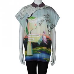 Mary Katrantzou Multicolor Flamingo Print Oversized Cotton Shirt M