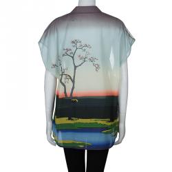 Mary Katrantzou Multicolor Flamingo Print Oversized Cotton Shirt M