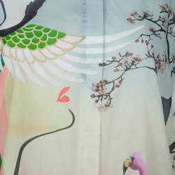 Mary Katrantzou Multicolor Flamingo Print Oversized Cotton Shirt M