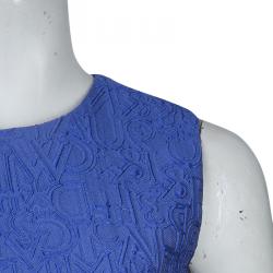Mary Katrantzou Blue Textured Sleeveless Pocket Dress M