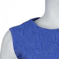Mary Katrantzou Blue Textured Sleeveless Pocket Dress M