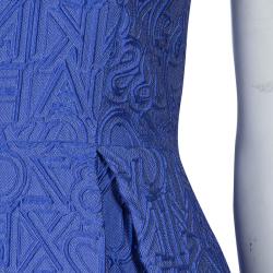 Mary Katrantzou Blue Textured Sleeveless Pocket Dress M