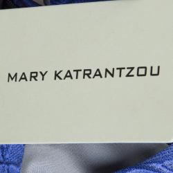 Mary Katrantzou Blue Textured Sleeveless Pocket Dress M