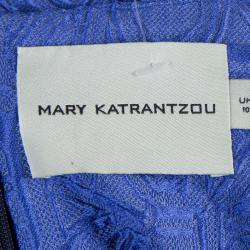 Mary Katrantzou Blue Textured Sleeveless Pocket Dress M