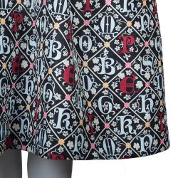 Pre Owned Mary Katrantzou Black Printed Strapless Dress M