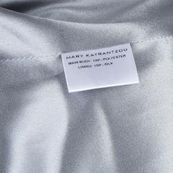 Pre Owned Mary Katrantzou Black Printed Strapless Dress M