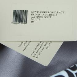 Pre Owned Mary Katrantzou Black Printed Strapless Dress M