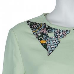 Mary Katrantzou Mint Green Embellished Spellbound Top M