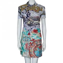 Mary Katrantzou Multicolor Embellished Short Sleeve Dress M