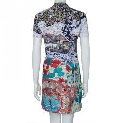 Mary Katrantzou Multicolor Embellished Short Sleeve Dress M