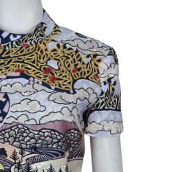 Mary Katrantzou Multicolor Embellished Short Sleeve Dress M