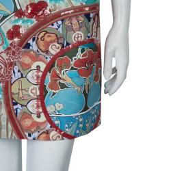 Mary Katrantzou Multicolor Embellished Short Sleeve Dress M