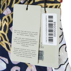 Mary Katrantzou Multicolor Embellished Short Sleeve Dress M