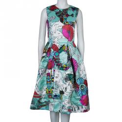 Pre Owned Mary Katrantzou Multicolor Print Embellished Sleeveless Astere Dress M