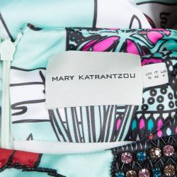 Pre Owned Mary Katrantzou Multicolor Print Embellished Sleeveless Astere Dress M