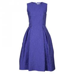 Pre Owned Mary Katrantzou Blue Embossed Sleeveless Dress M