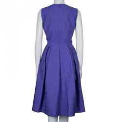 Pre Owned Mary Katrantzou Blue Embossed Sleeveless Dress M