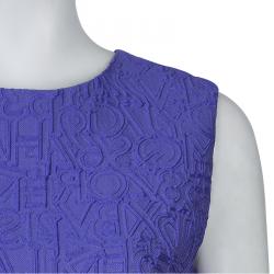 Pre Owned Mary Katrantzou Blue Embossed Sleeveless Dress M