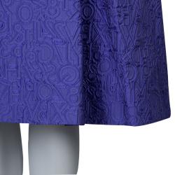 Pre Owned Mary Katrantzou Blue Embossed Sleeveless Dress M
