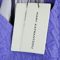 Pre Owned Mary Katrantzou Blue Embossed Sleeveless Dress M