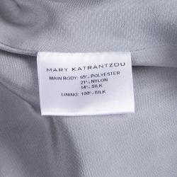 Pre Owned Mary Katrantzou Blue Embossed Sleeveless Dress M