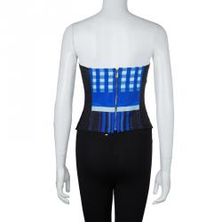Pre Owned Mary Katrantzou Blue Printed Corset M