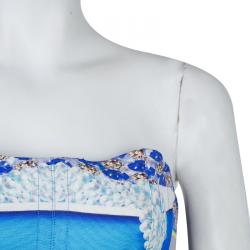 Pre Owned Mary Katrantzou Blue Printed Corset M
