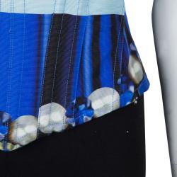 Pre Owned Mary Katrantzou Blue Printed Corset M