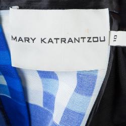 Pre Owned Mary Katrantzou Blue Printed Corset M